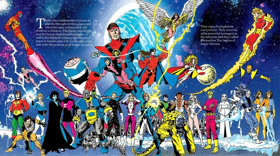 The Legion of Super-Heroes, art by George Perez
