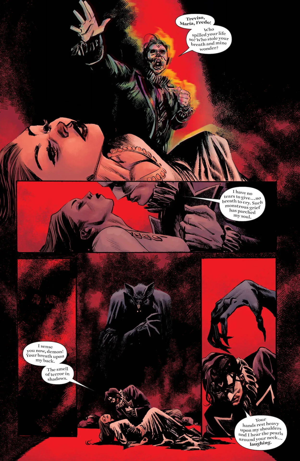 The dark opera opens the issue and likely portends badly for the Dark Knight